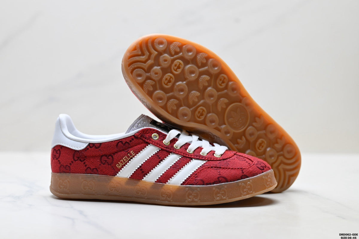 adidas x Gucci Gazelle Red GG Monogram Sneakers