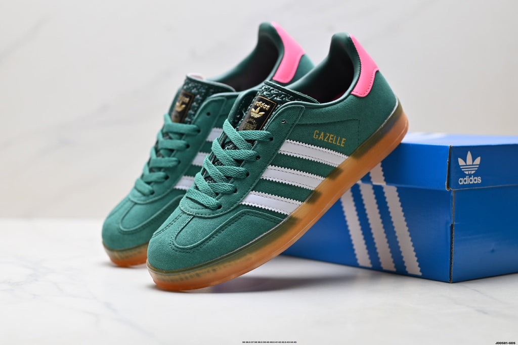 adidas x Gucci Gazelle Green Pink Sneakers