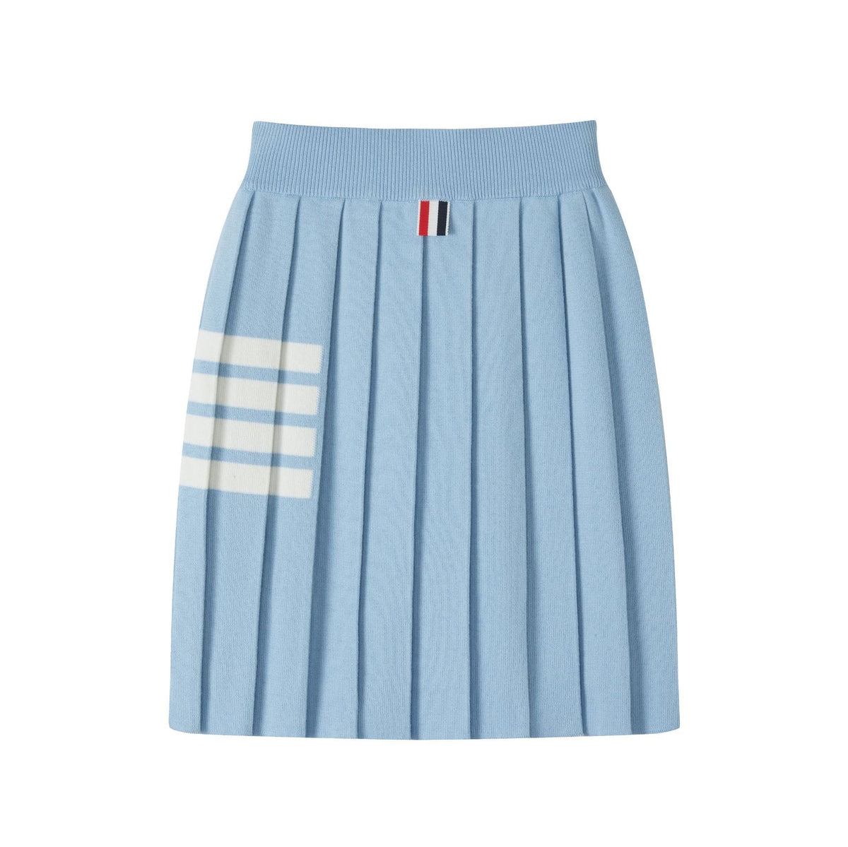 Women's 4-Bar Knitted Pleated Midi Skirt | Thom Browne