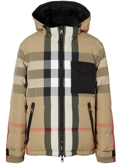 Burberry check-pattern hooded jacket