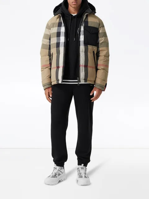 Burberry check-pattern hooded jacket