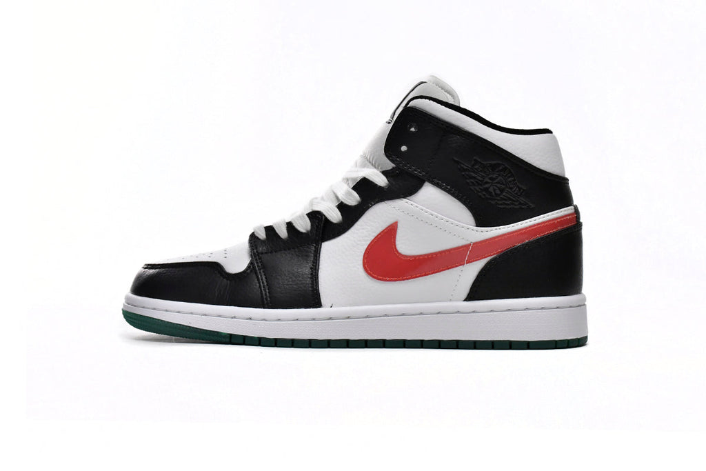 Nike Air Jordan 1 Mid Alternate Swooshes Red Yellow Reps Sneaker BQ6472-063