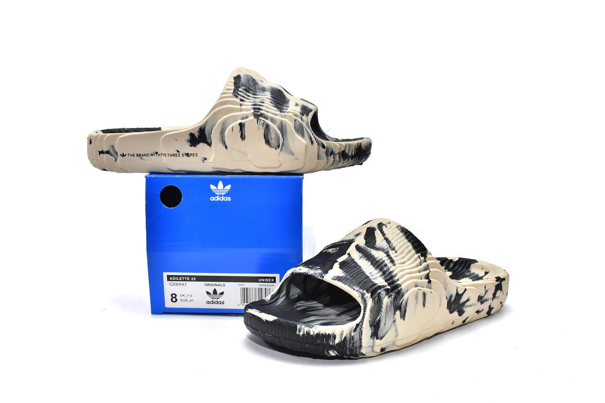Adidas Adilette 22 Slides Carbon Aluminum Reps Sneaker GX6947