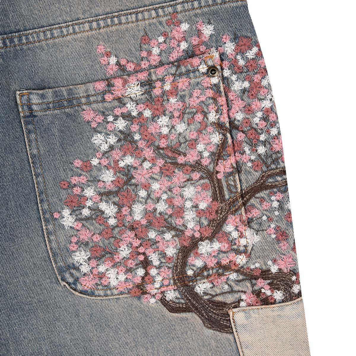 "blossom v2" patchwork Denim light blue