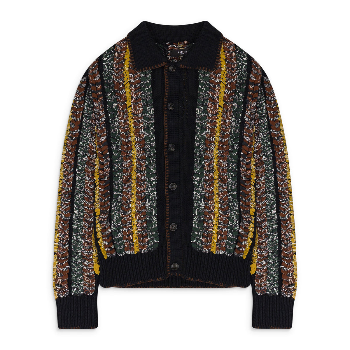 BLACK BRAIDED BANDANA BUTTON-UP SHIRTS