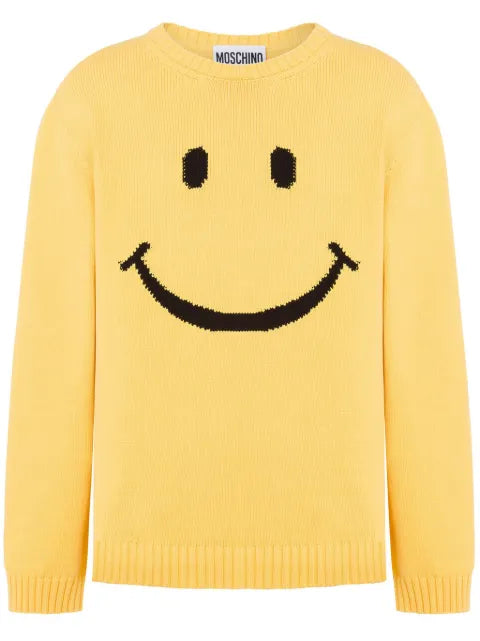 Moschino x Smiley logo-embroidered sweater