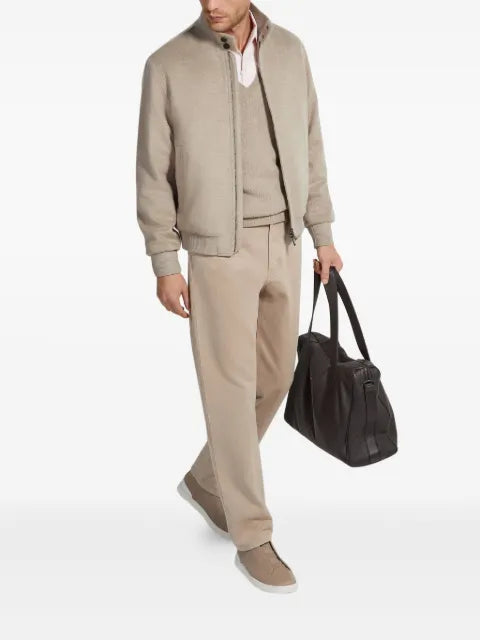 Zegna cashmere zip-fastening bomber jacket