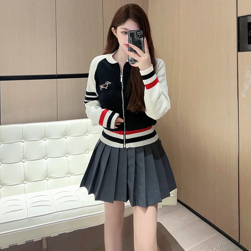 Puppy Zipper Cardigan