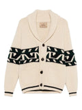 RAKKI shawl-collar patterned cardigan