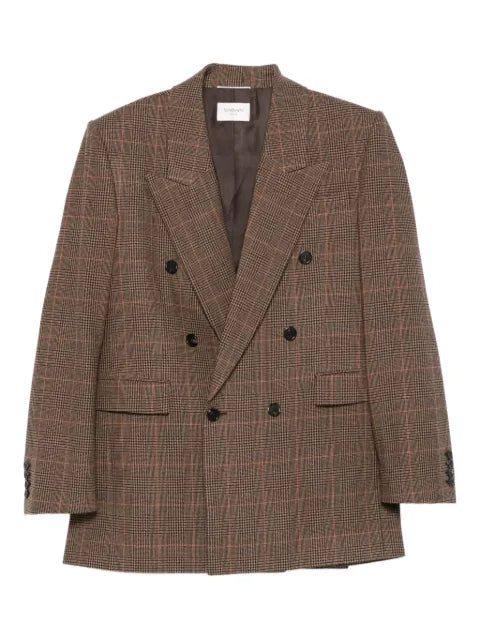 Saint Laurent checked double-breasted jacket