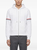 Thom Browne loopback jersey armband relaxed zip-up hoodie