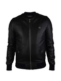 Philipp Plein logo button leather bomber jacket
