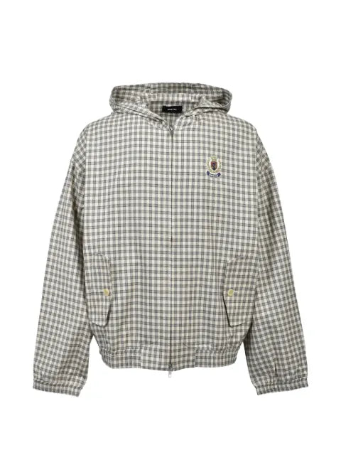 BREATH check-pattern logo-patch jacket