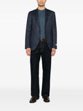 Canali herringbone-weave notched-lapel blazer