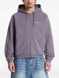 dime logo-embroidered zip-up hoodie