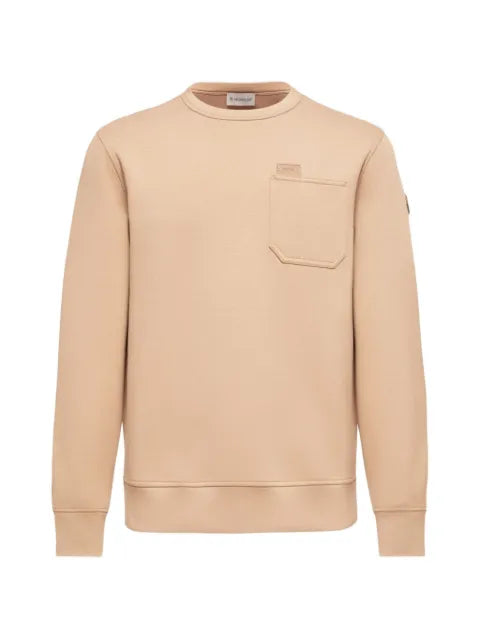 Moncler leather logo tag cotton blend sweatshirt