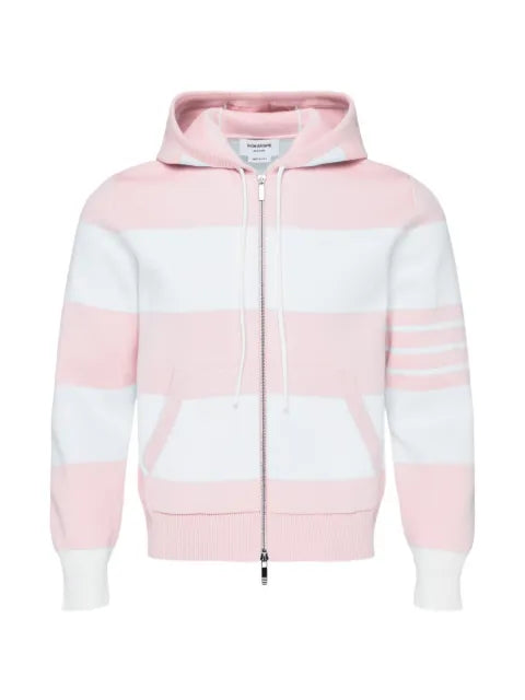 Thom Browne Hector 4-Bar rugby zip up hoodie