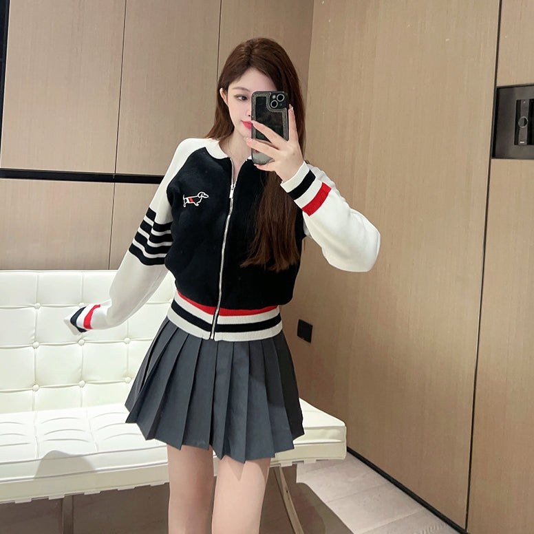 Puppy Zipper Cardigan