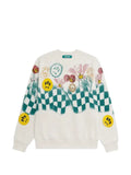 BARROW graphic-print checkered sweater