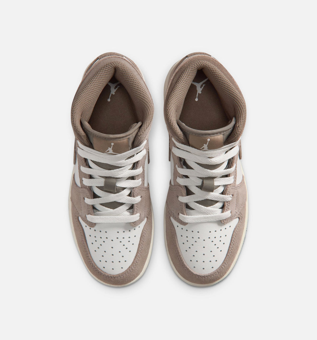 Air Jordan 1 Mid Grade School Lifestyle Shoe - Enigma Stone/Olive Grey/Summit White