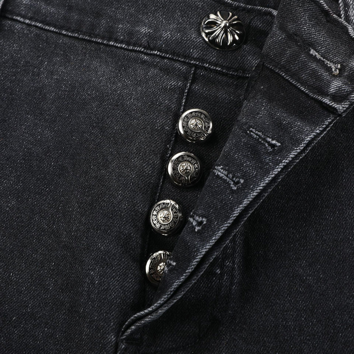Chrome Hearts Grey jeans with colored crosshatch