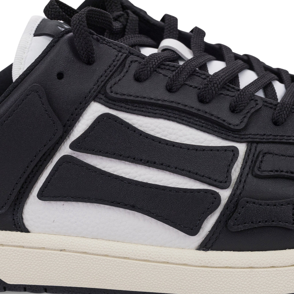 Black/White Skel Top Low Slip On