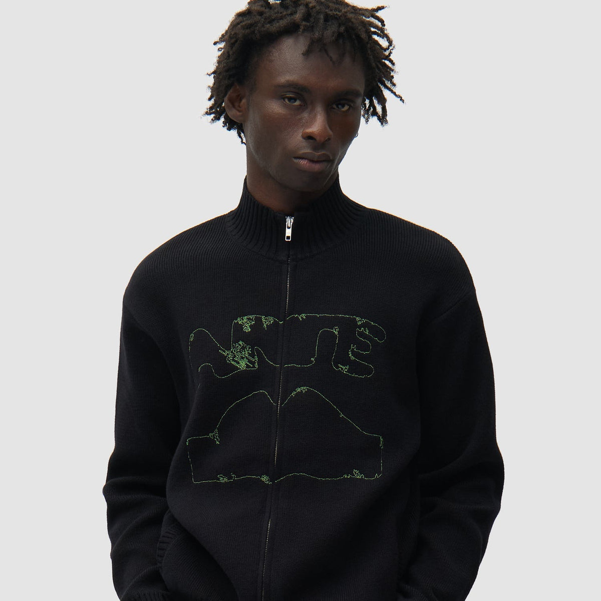 Arte Diels Collar Cardigan: Black