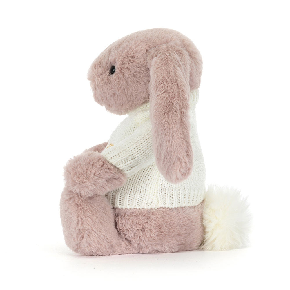 Bashful Luxe Bunny Rosa with Personalized Cream Jumper