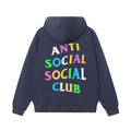 Anti Social Social Club Multicolor Block Letter Navy Hoodie