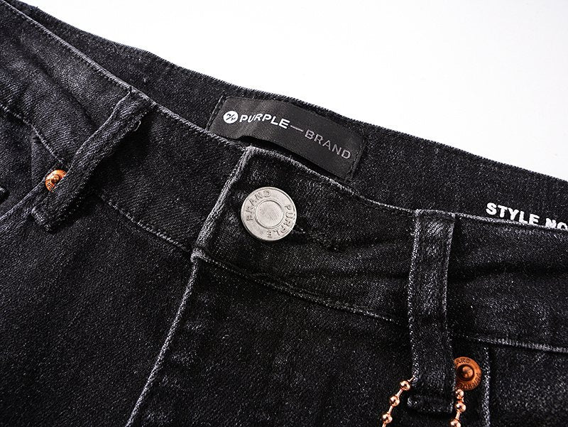 Purple Brand Black Washed Distressed Jeans
