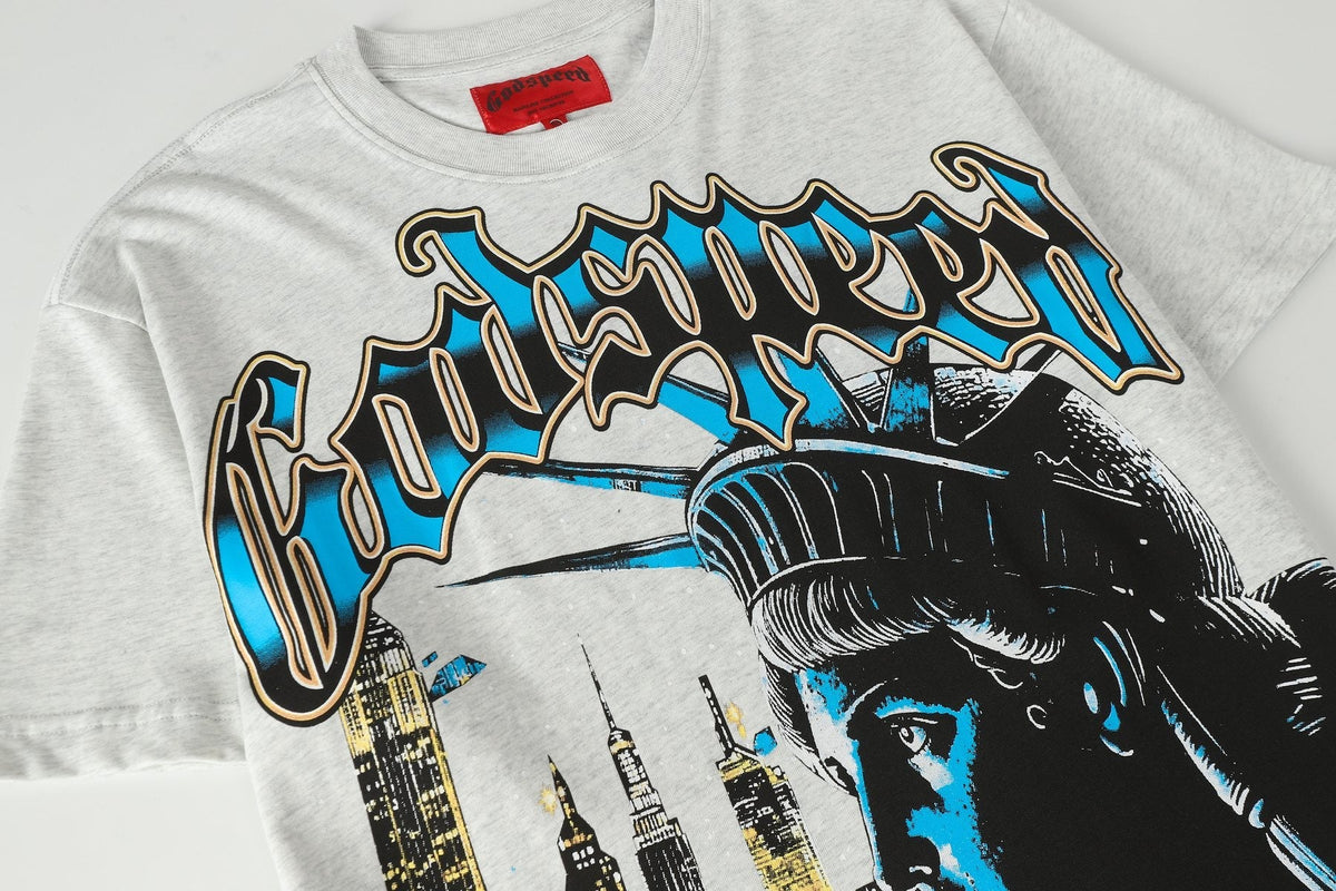 Godspeed Statue of Liberty City Graphic T-Shirt