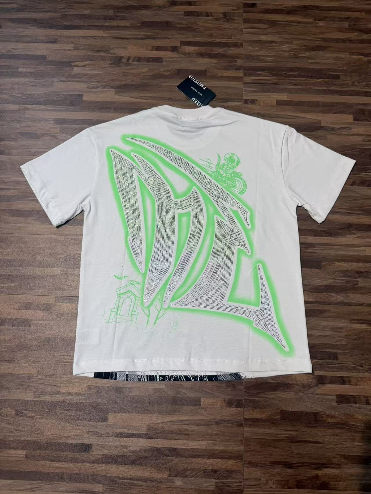MIXED EMOTION Motorcycle Graffiti Graphic T-Shirt