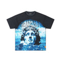 FIRST ROW Distressed Rhinestone Graphic T-Shirt