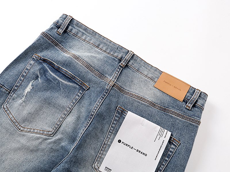 Purple Brand Light Blue Distressed Flare Jeans