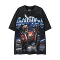 MAJESTIK Racing Graphic Acid-Wash T-Shirt