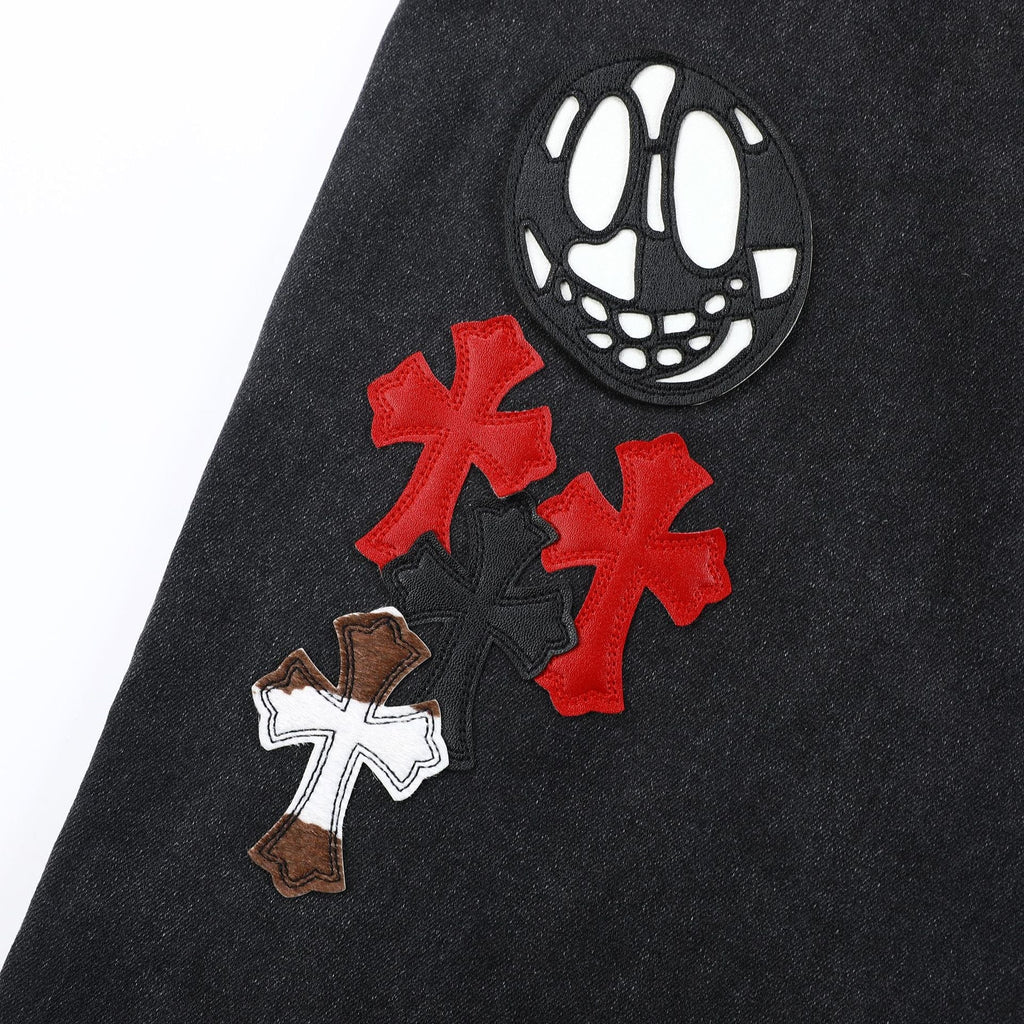 Chrome Hearts Grey jeans with colored crosshatch