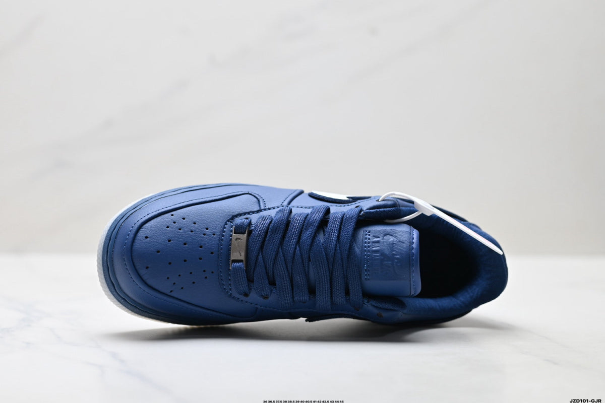 Nike Air Force 1 Low Navy Blue White Unisex Sneakers Style 01