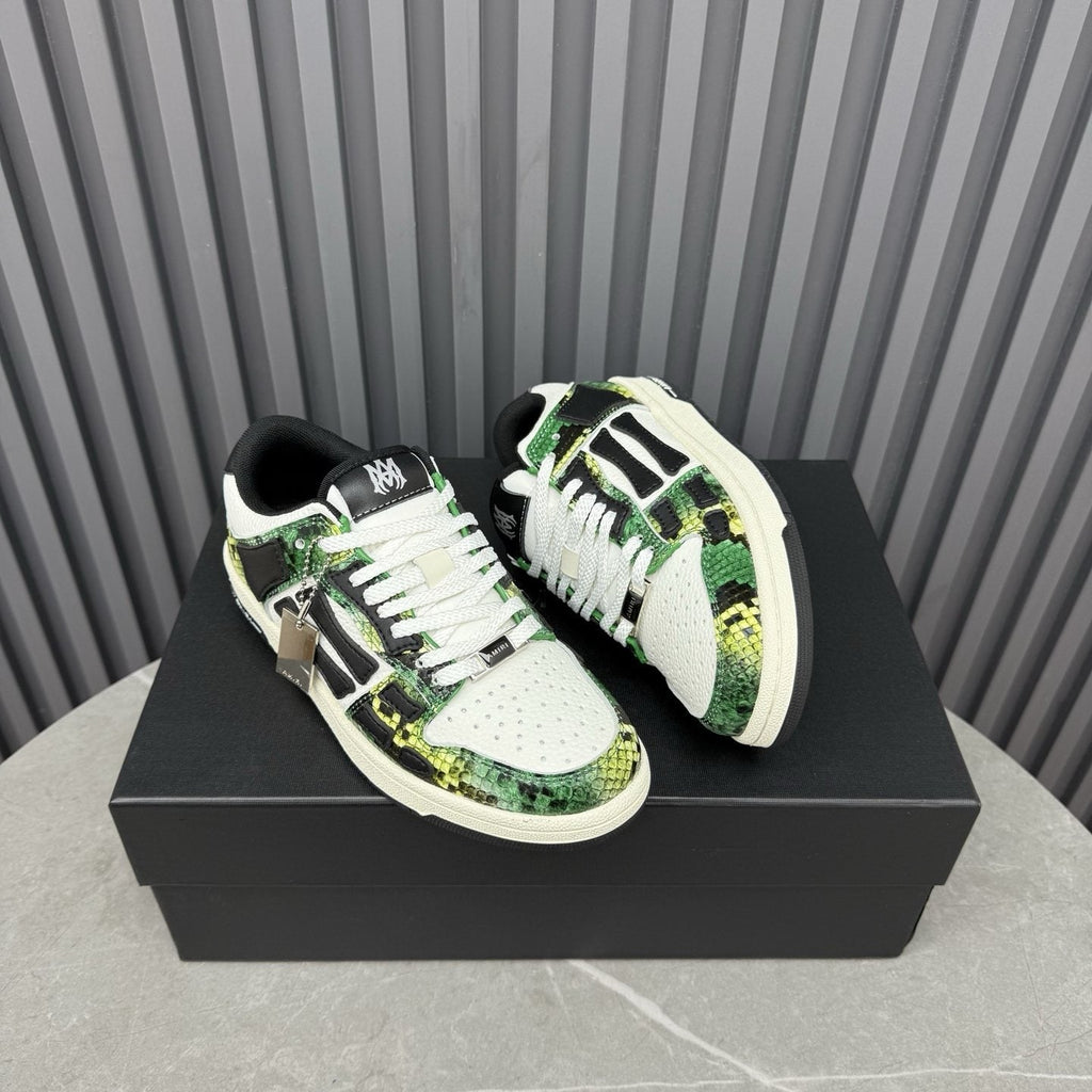 Amiri Green Patterned Low-Top Sneakers