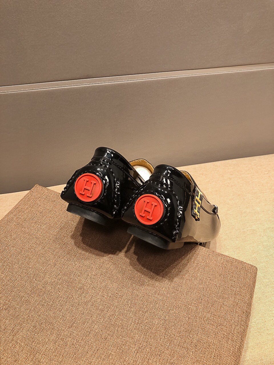 Hermès Black Glossy Hardware Loafers