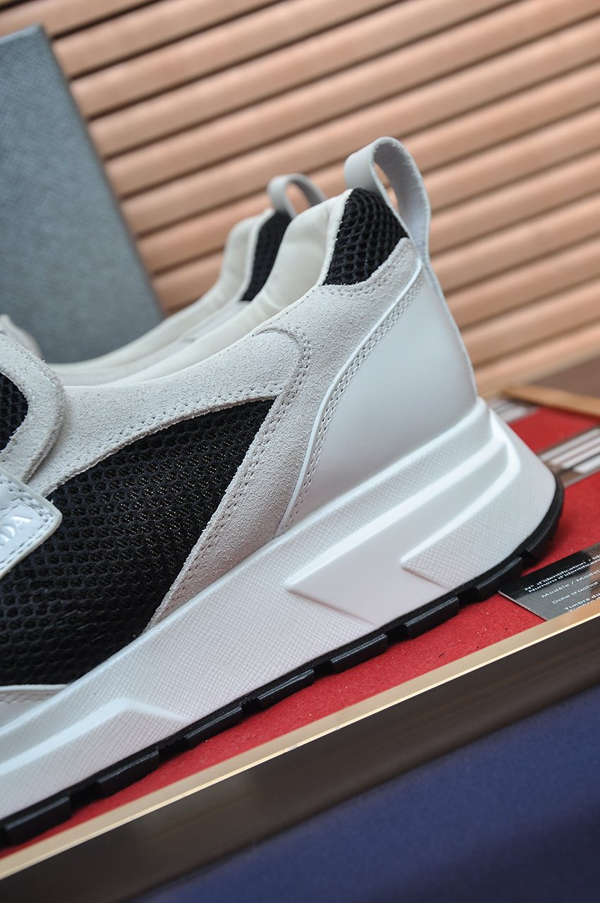 Prada Color-Block Mesh Sneakers