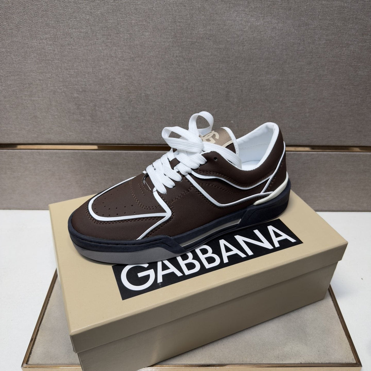 Dolce & Gabbana Dark Brown Trim Sneakers