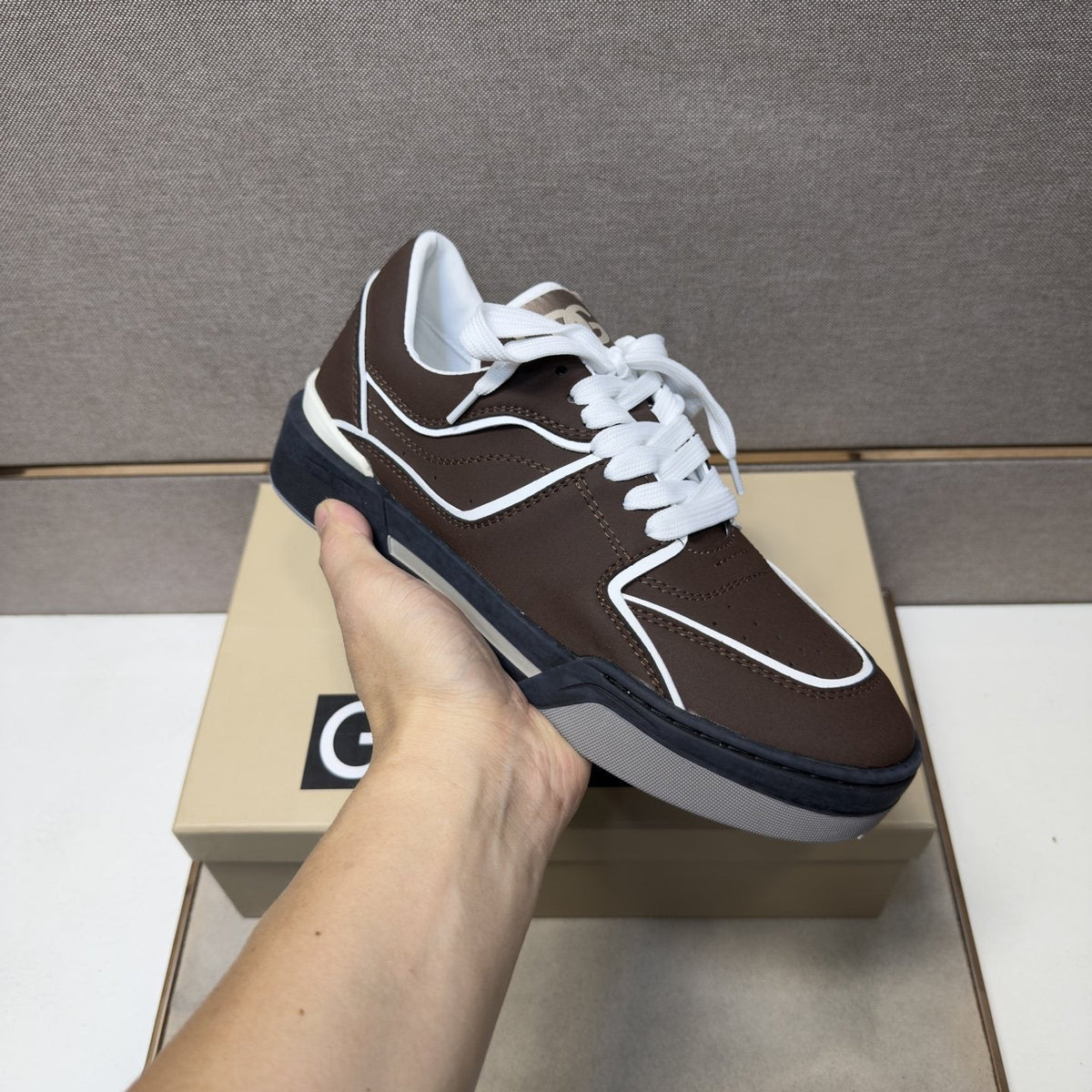 Dolce & Gabbana Dark Brown Trim Sneakers