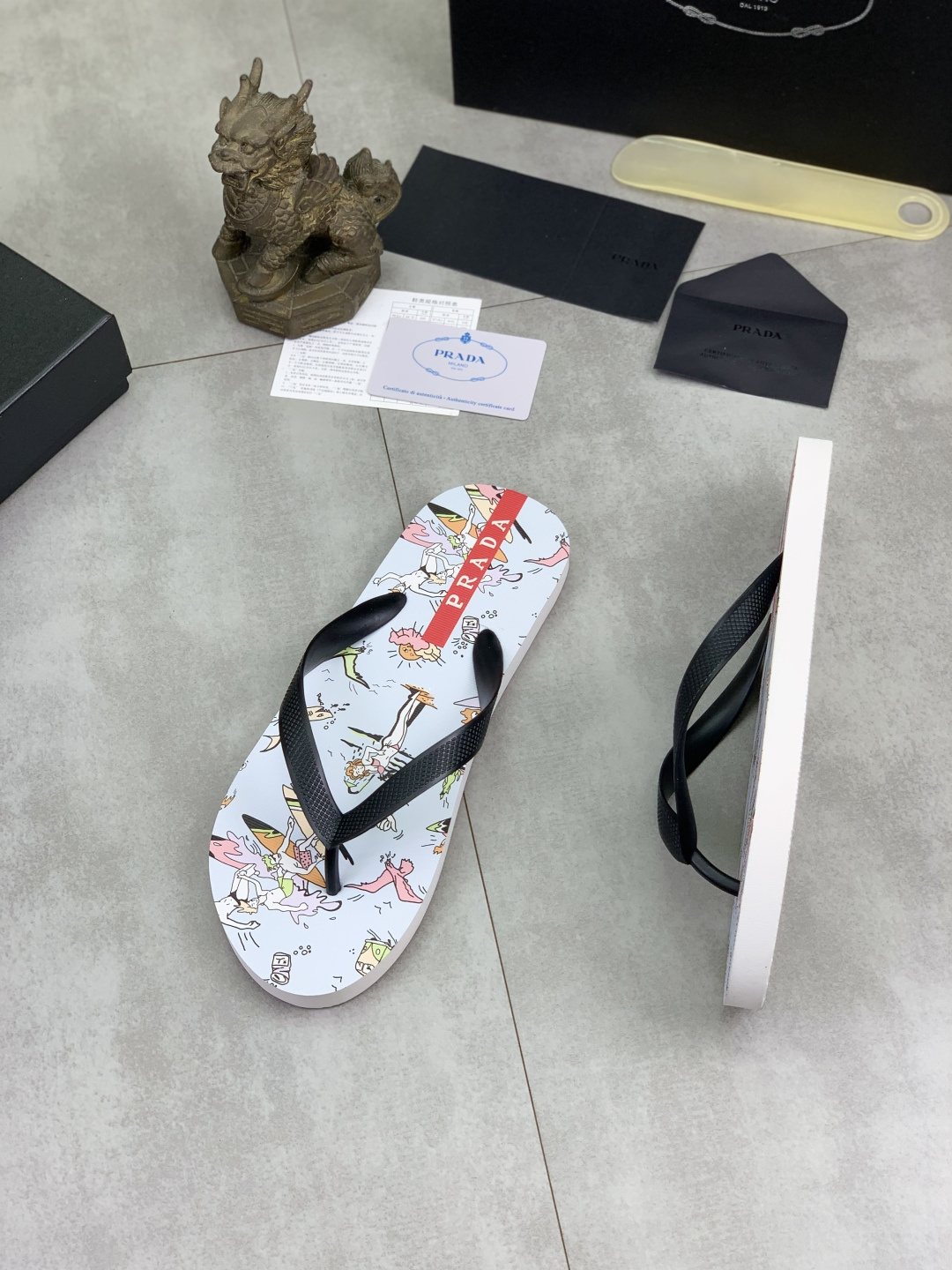 Prada Printed Thong Flip-Flops