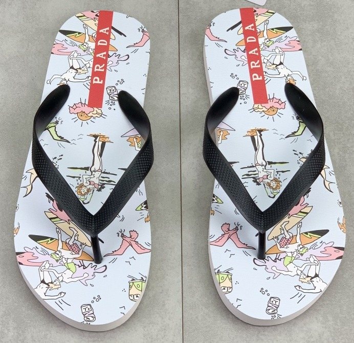 Prada Printed Thong Flip-Flops
