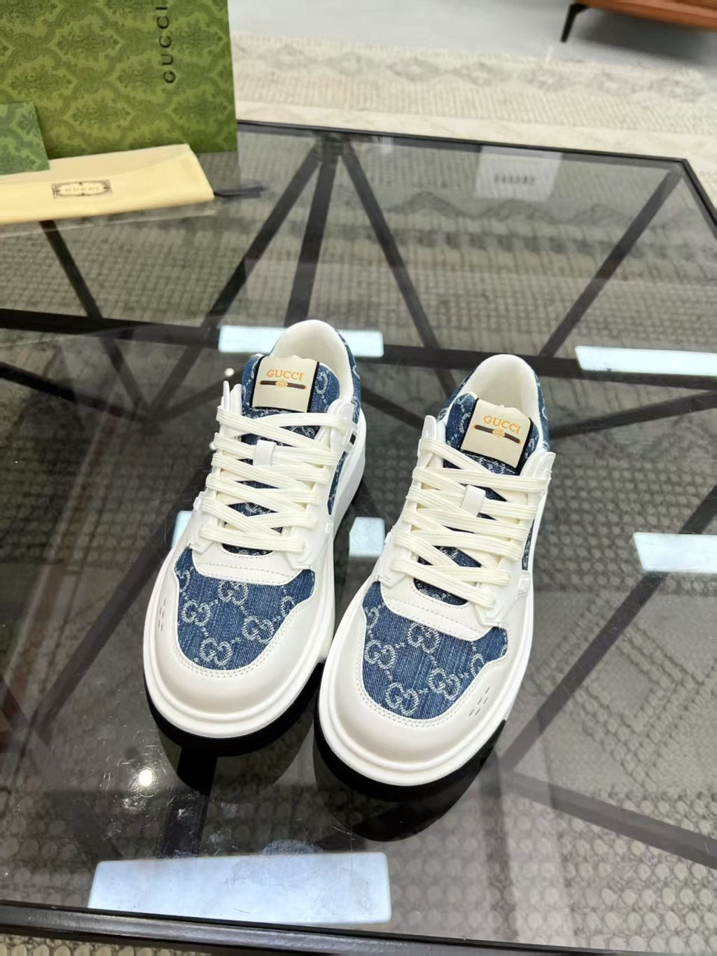 Gucci Men's Monogram Low-Top Sneakers - Layered Paneled Upper