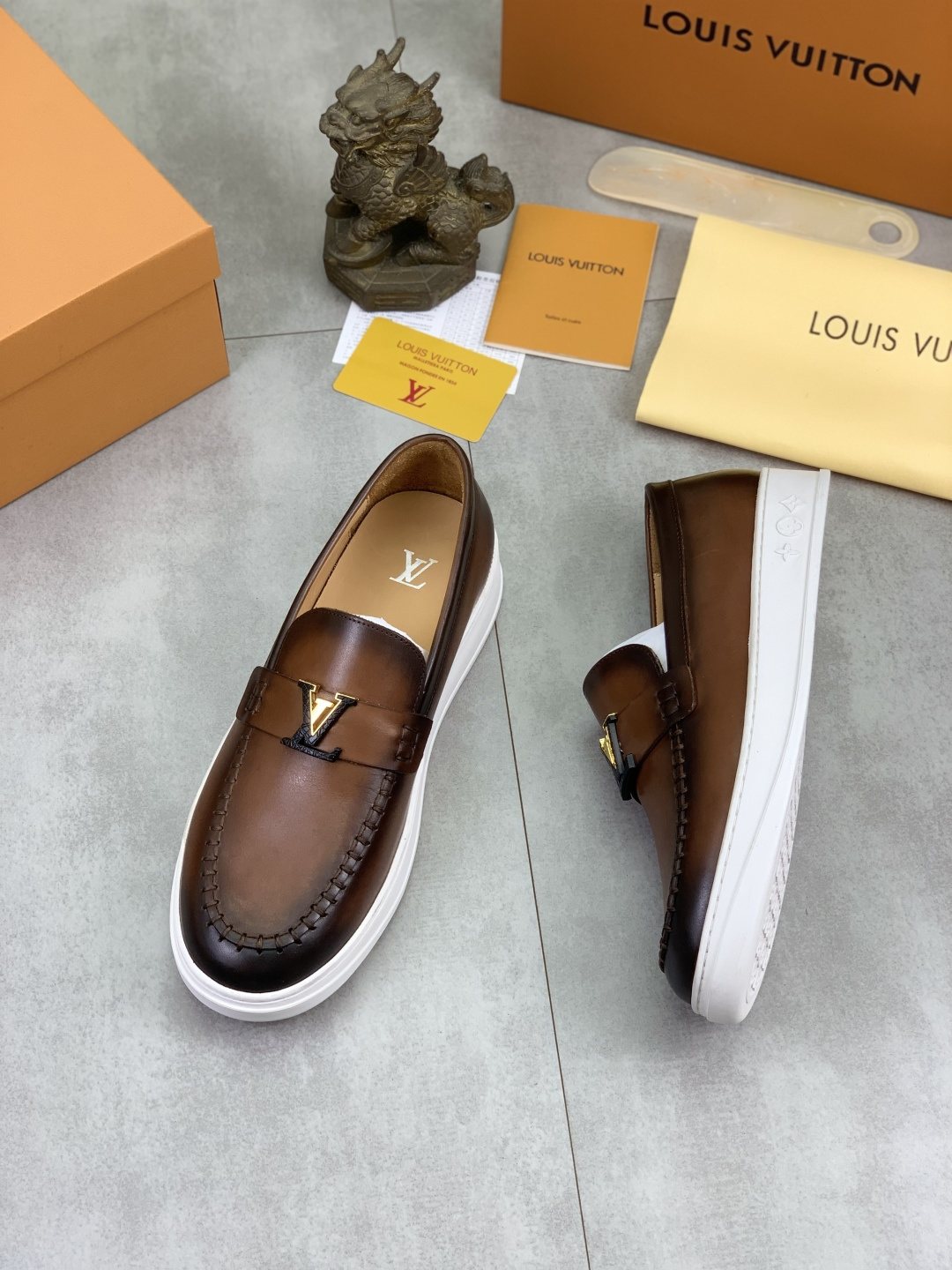 Louis Vuitton Metal Emblem Slip-On Loafers