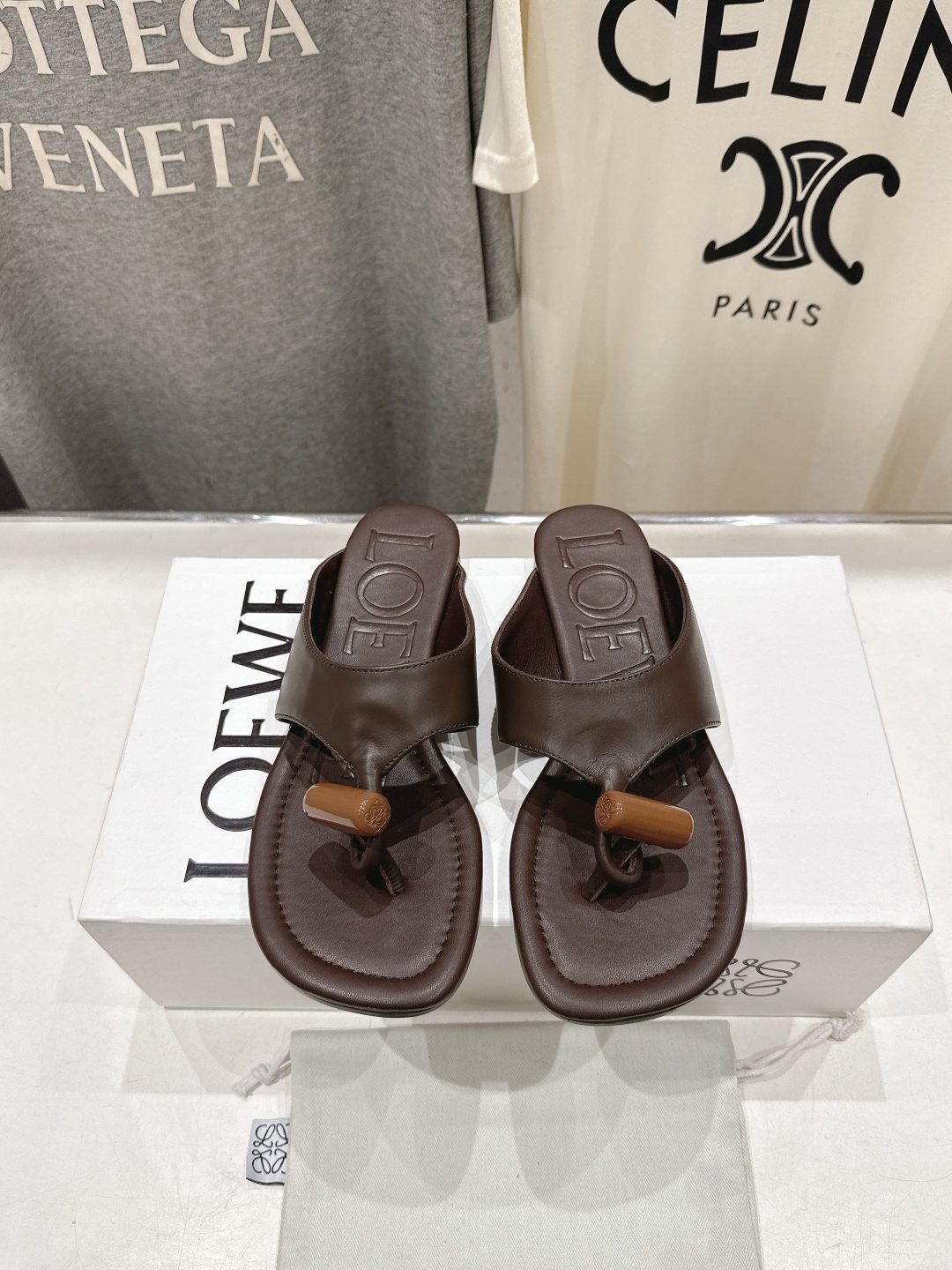 Loewe Embossed Thong Sandals