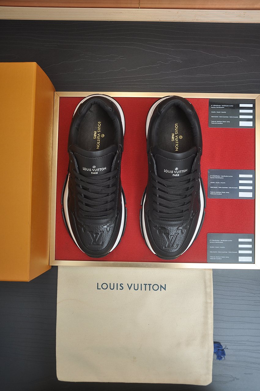 Louis Vuitton Black and White Low-Top Sneakers - Dark Treaded Outsole