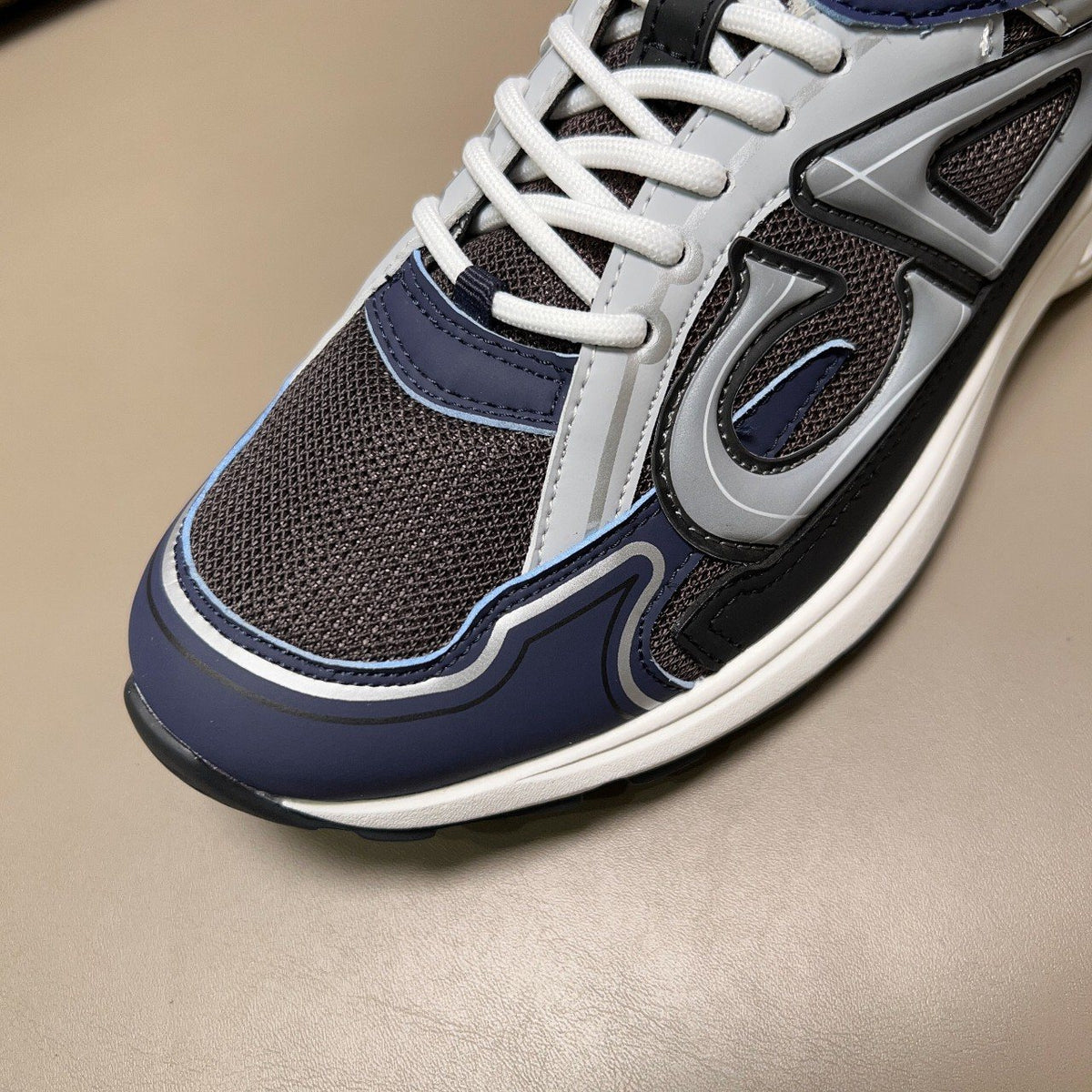 Dior Navy Blue and Charcoal Gray Sneakers