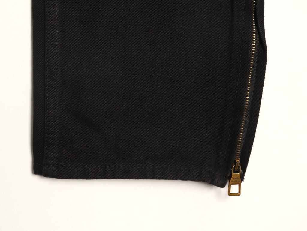 Louis Vuitton Monogram-Style Denim Cargo Trousers - Black